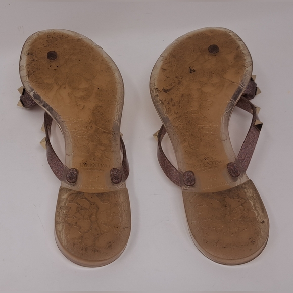 Valentino Garavani Women's Rockstud Jelly Flat Thong Sandals Italy 6 US / 36 EU - Picture 5 of 12